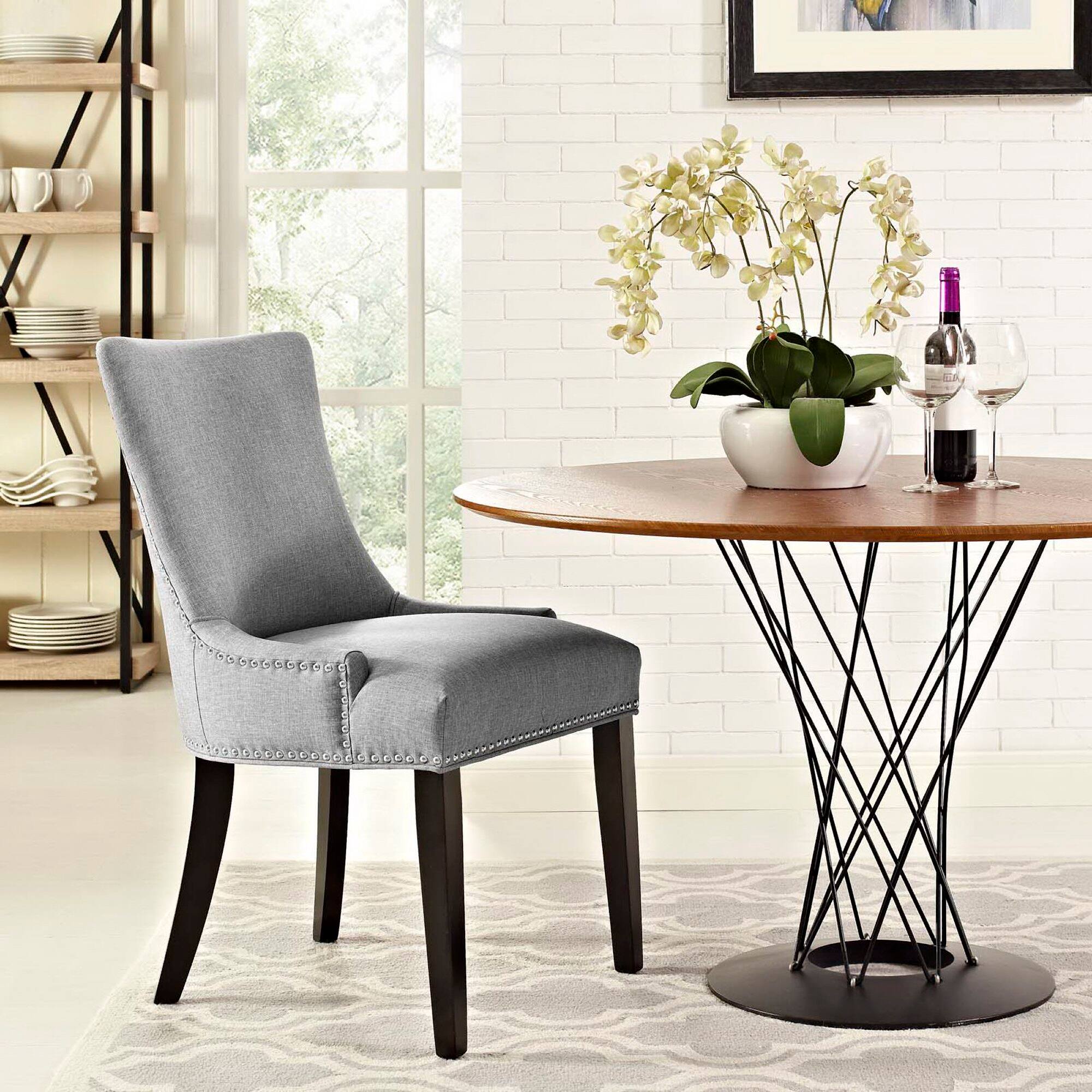 Back. Modway - Marquis Fabric Dining Chair by Modway - Gray.