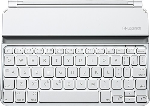  Logitech - Ultrathin Mini Bluetooth Keyboard Compatible with iPad® mini, mini 2, mini 3 - White