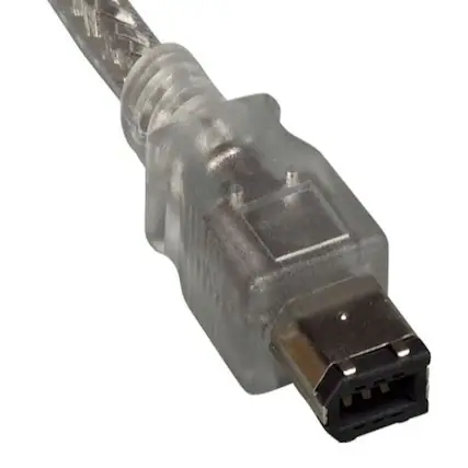 Front. Sanoxy - Sanoxy 6ft IEEE 1394b FireWire 800 9-pin to 6-pin, Clear - Silver.