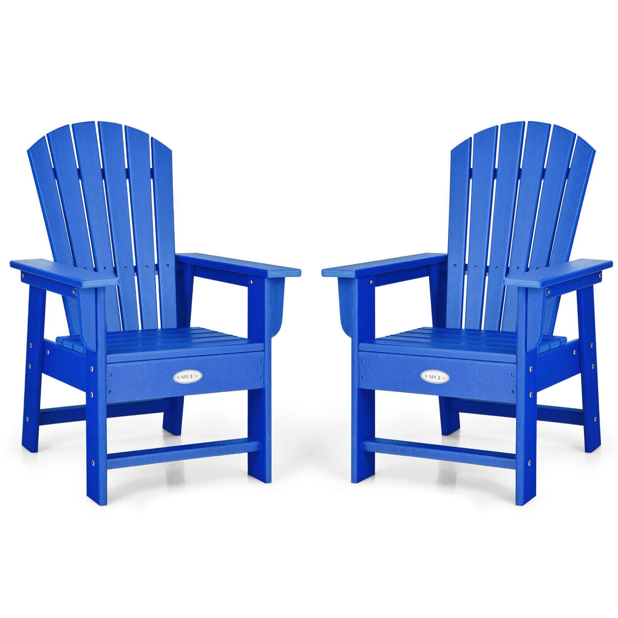 Gymax - Set of 2 Kids Patio Adirondack Chair Armchair Weather Resistance Outdoor Chair - Blue