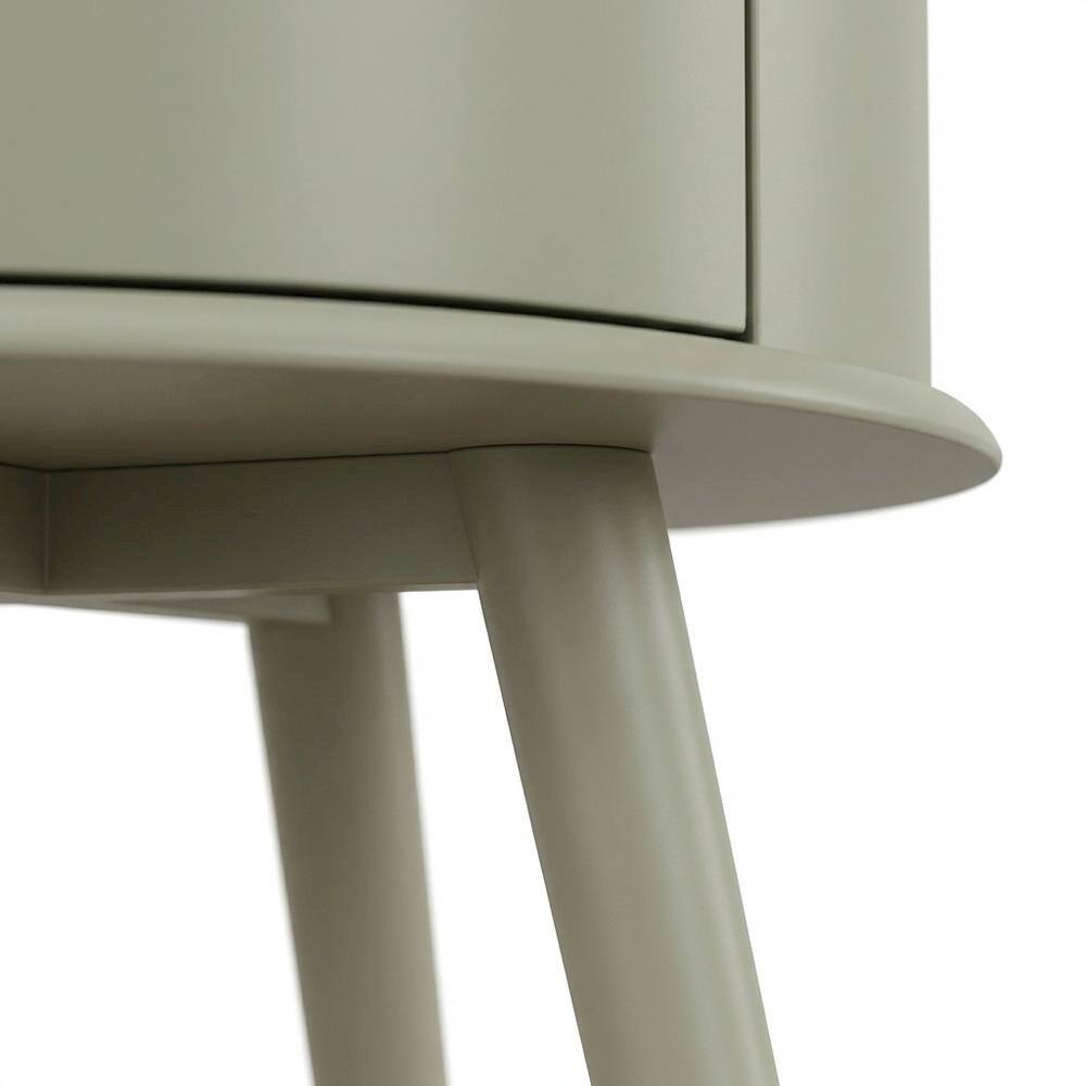 Left. FurniFact - Urban Gray Nightstand with Modern Design and Simple Storage - Brown.