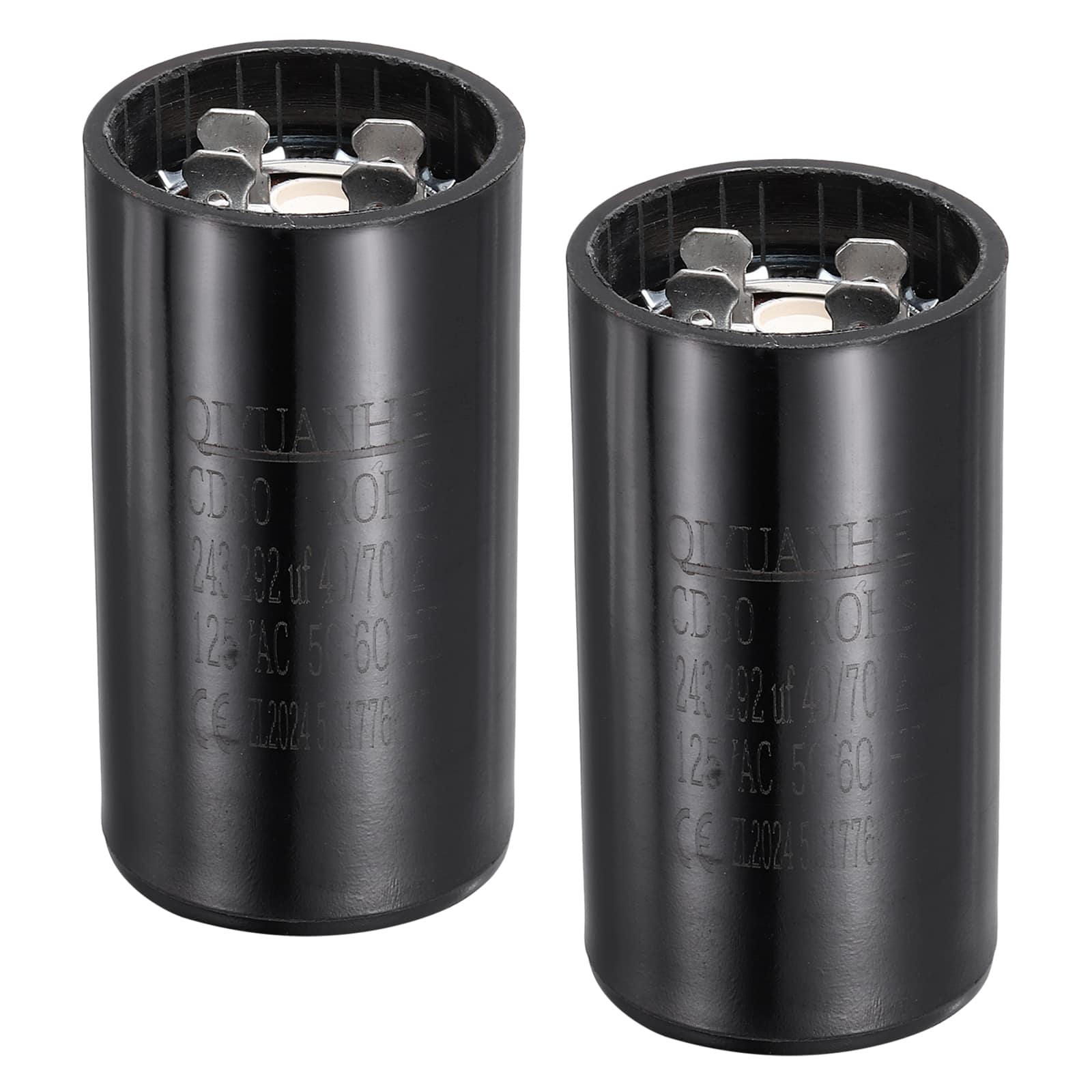 Unique Bargains - 2pcs CD60 Motor Run Capacitor, 243-292uF MFD AC125V, 50-60Hz, for Motor 36x70mm - Black price history on PriceWatchPro