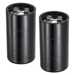 Unique Bargains - 2pcs CD60 Motor Run Capacitor, 243-292uF MFD AC125V, 50-60Hz, for Motor 36x70mm - Black