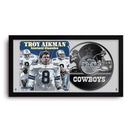 Sporticulture - Troy Aikman Dallas Cowboys 14" x 26" Framed Art Vinyl Album Print - Black