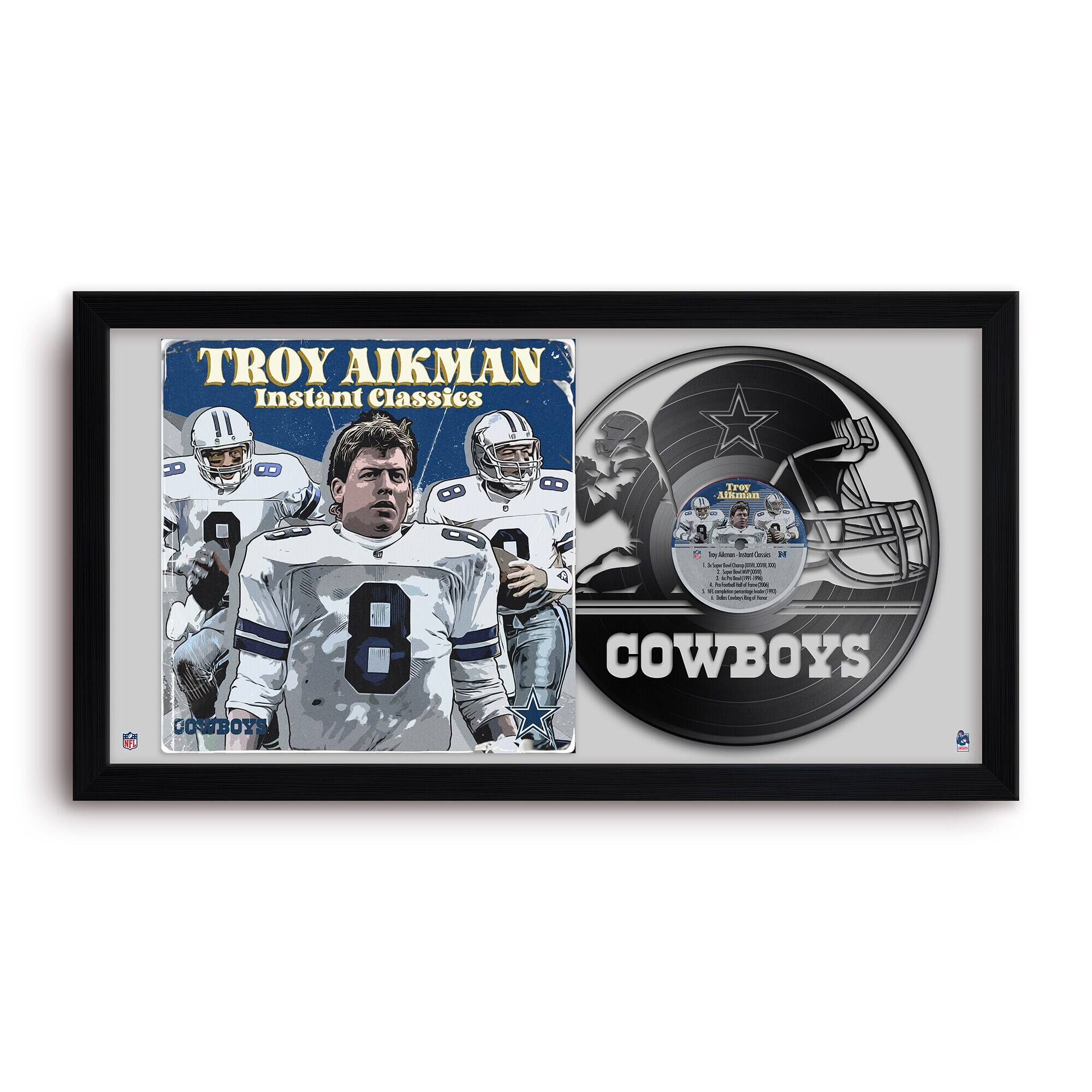 Troy Aikman Dallas Cowboys 14" x 26" Framed Art Vinyl Album Print