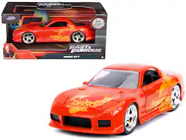 Orange Julius' Mazda RX-7 with Graphics "Fast & Furious" Series 1/32 Diecast Model Car by Jada - Orange Metallic