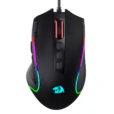 Front. REDRAGON - M612 Wired RGB Optical Gaming Mouse 8000 DPI Remapping Keys - Black.