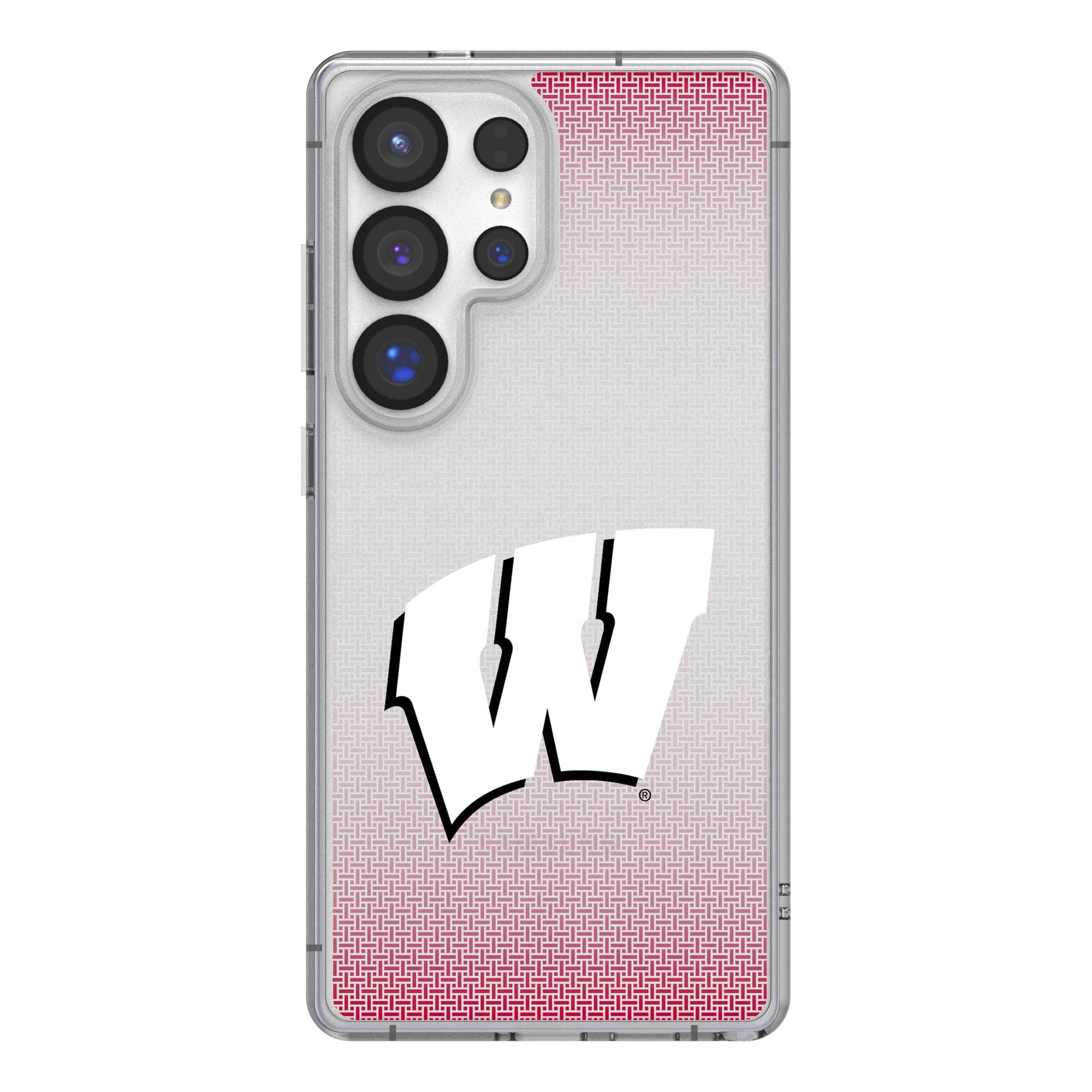 Keyscaper - NCAA - Wisconsin Badgers Linen Logo Galaxy Clear Case - S25 - Multicolor