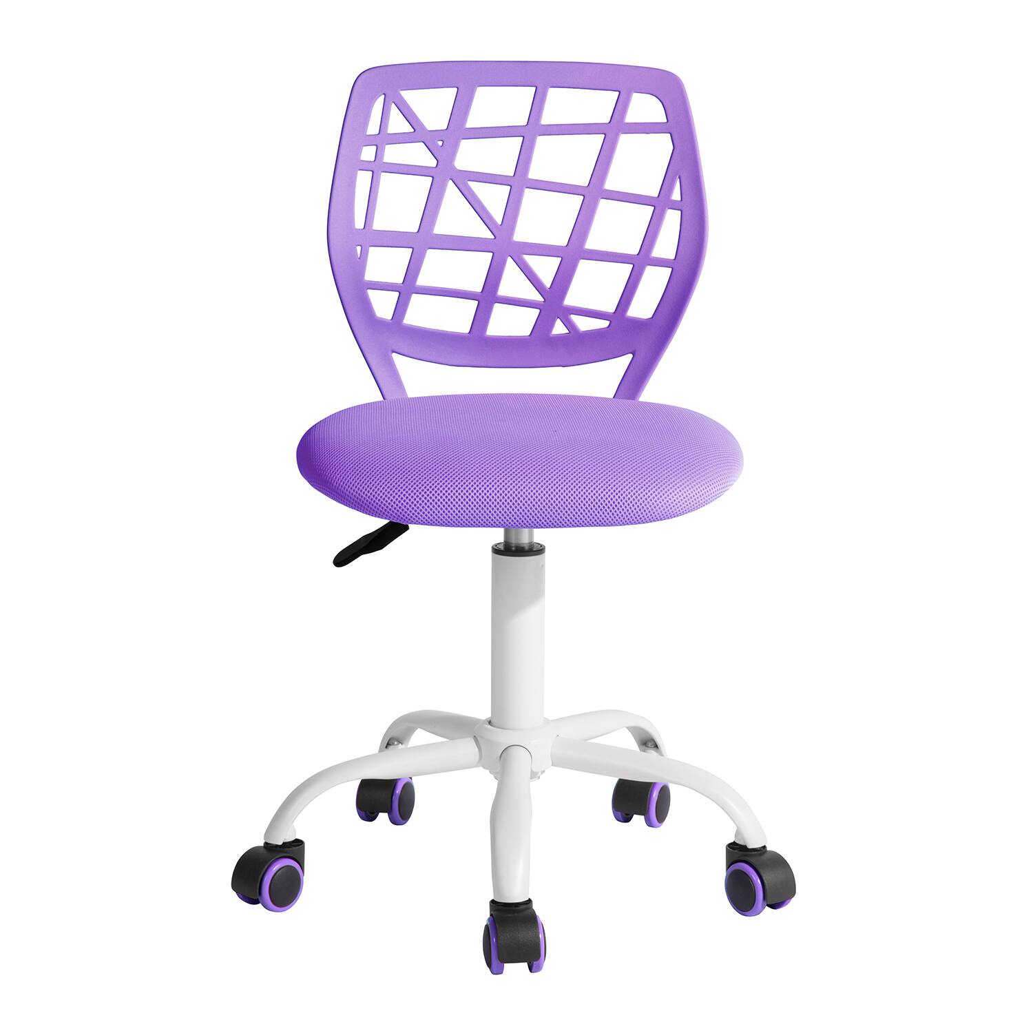 Alt View 1. Spaco - Spaco Modern Kids Desk Chair, Armless Adjustable Swivel Study Chair with Soft Mesh Cushion, Plastic Low Back for Teens - Purple.