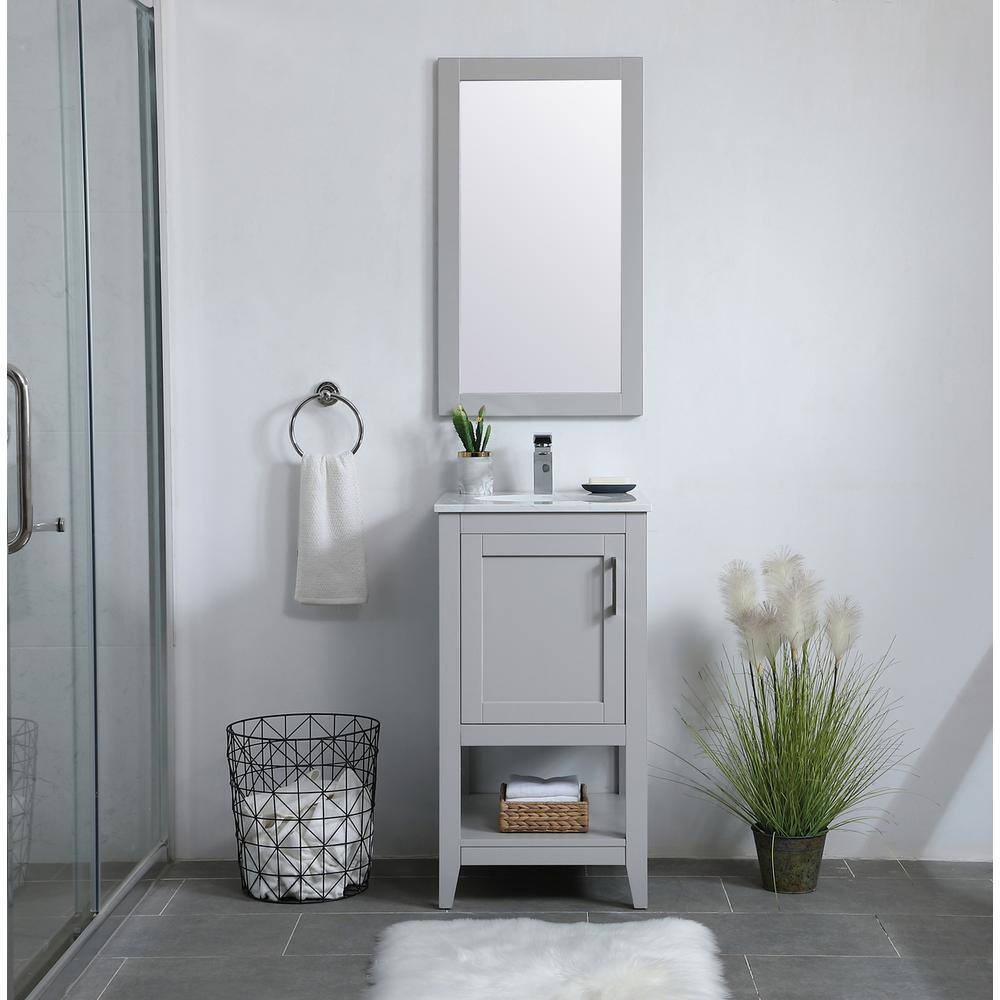 Alt View 5. Elegant Kitchen and Bath - 18 inch Single Bathroom Vanity in Grey - Grey.