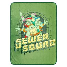 Silver Buffalo - Teenage Mutant Ninja Turtles "Sewer Squad" Fleece Throw Blanket | 45 x 60 Inches - Green