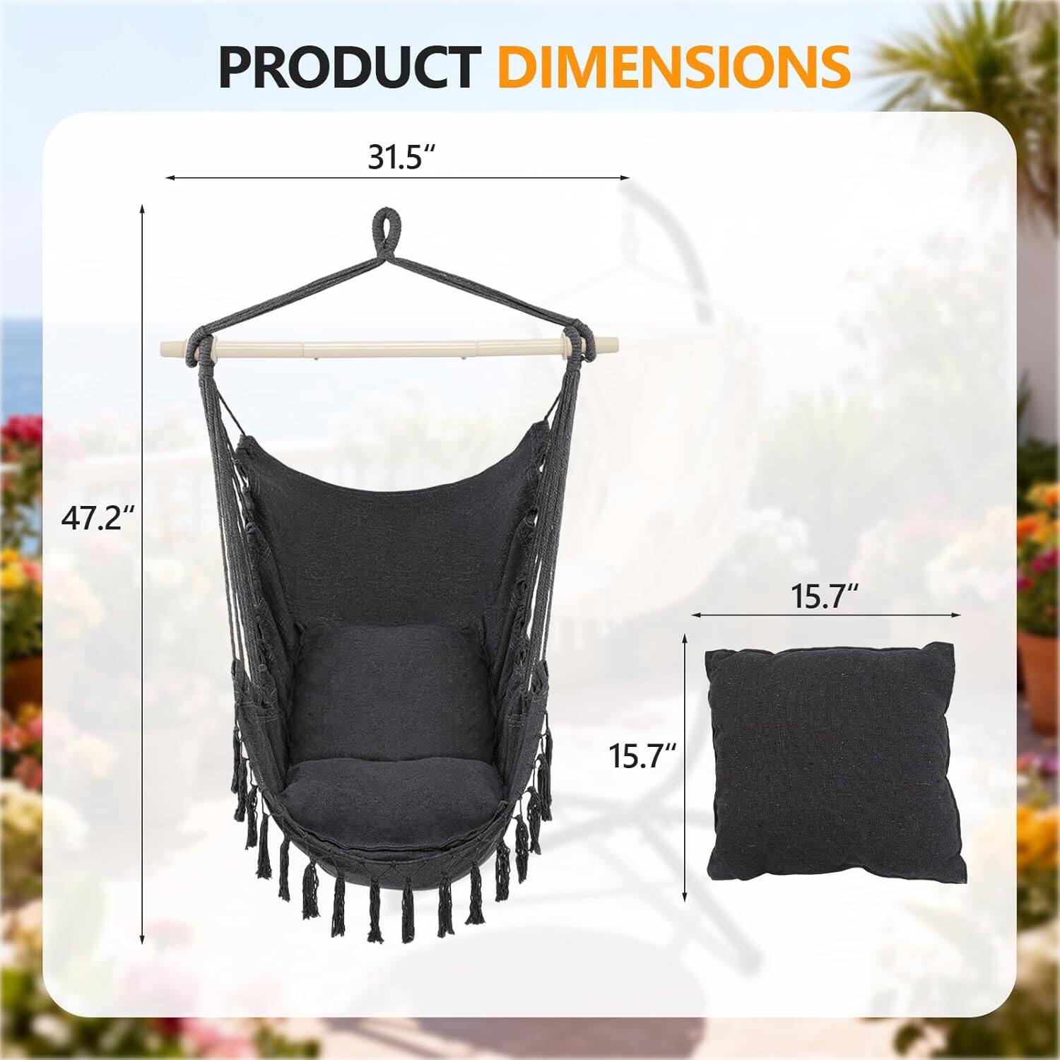 PRODUCT DIMENSIONS  
31.5" x 47.2" x 15.7" x 15.7"