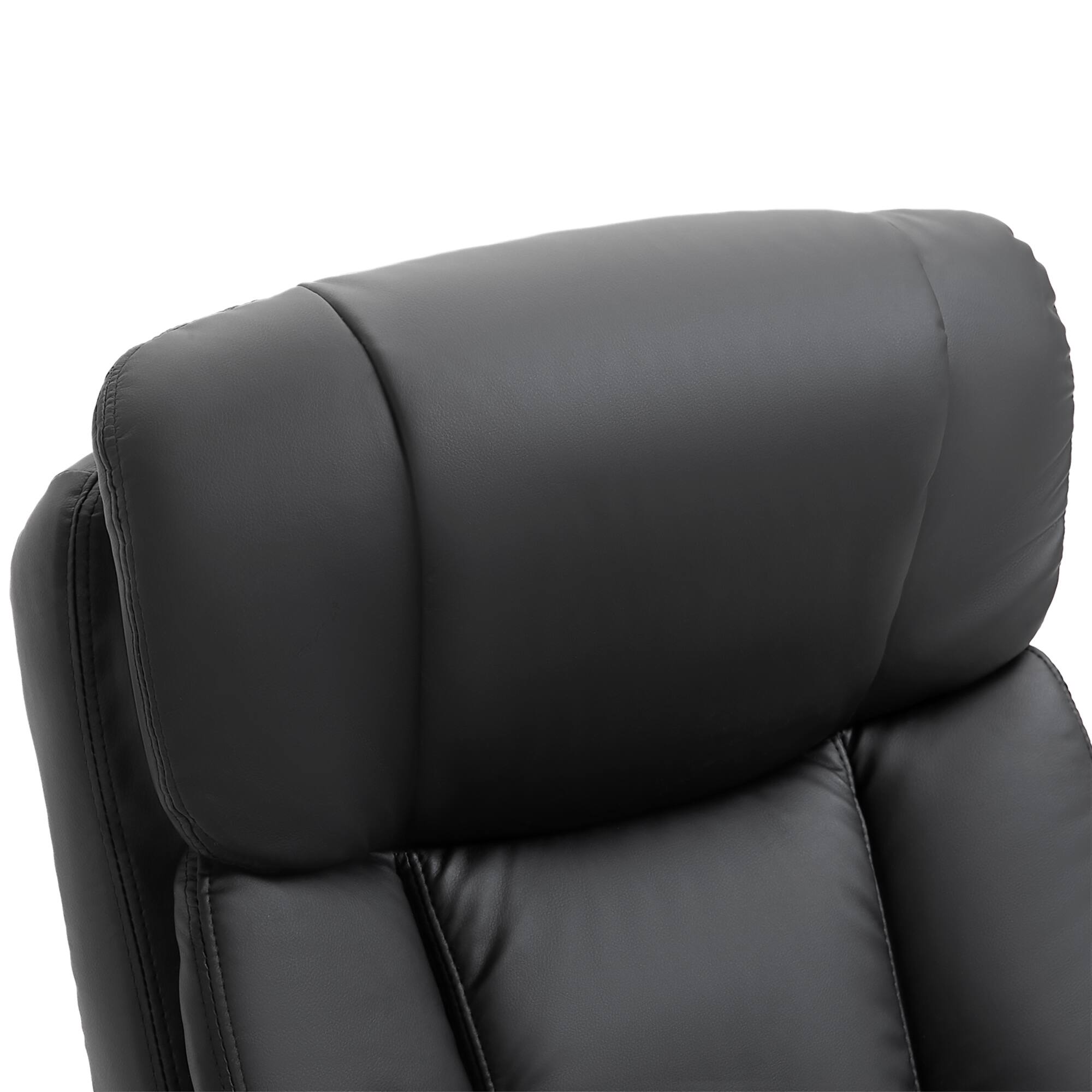 Alt View 7. Homcom - PU Leather Massage Recliner w/Ottoman: 10 Point Vibration Swiveling Armchair - Black.