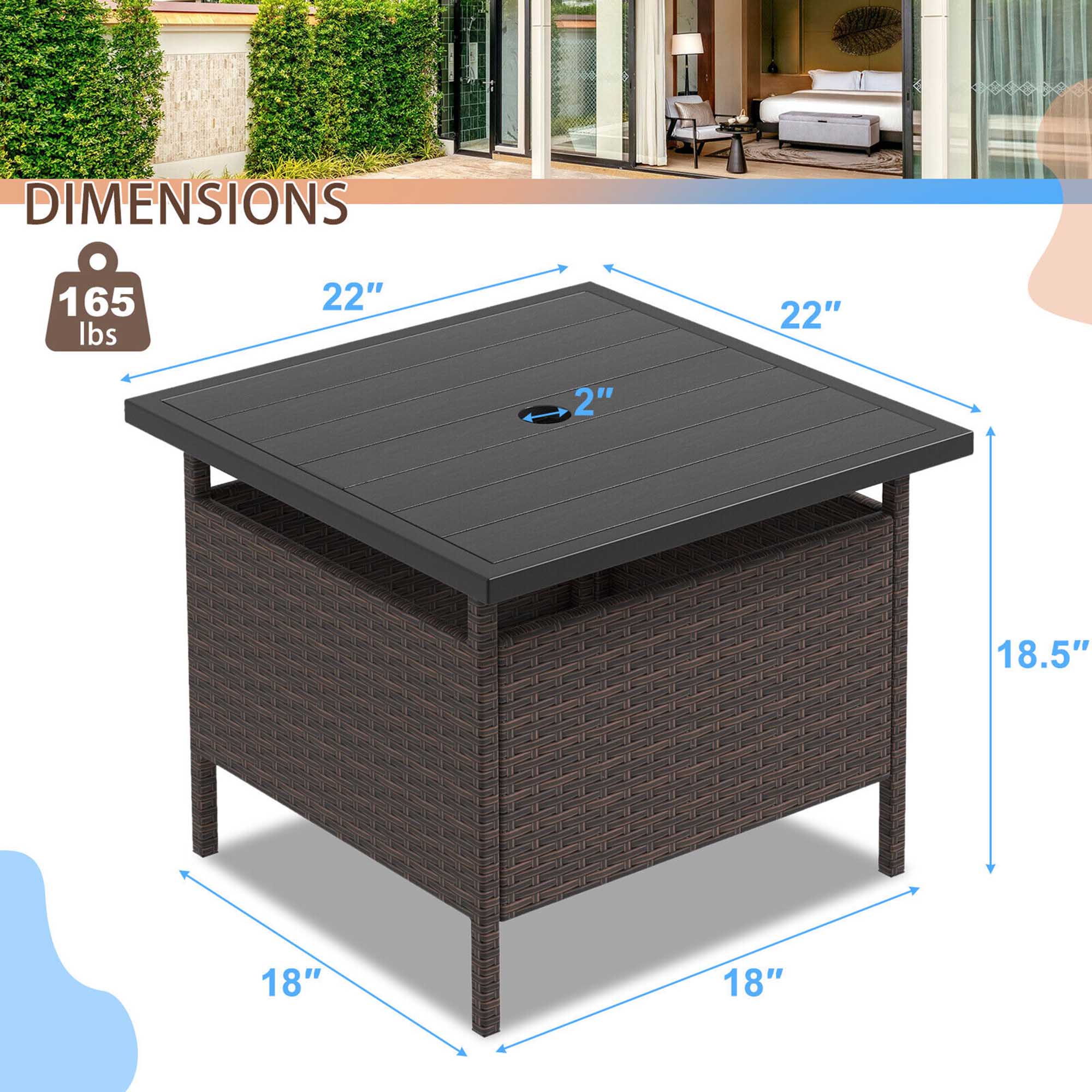DIMENSIONS  
165 lbs  
22" x 22"  
2" (thickness)  
18.5" (height)  
18" (leg width)
