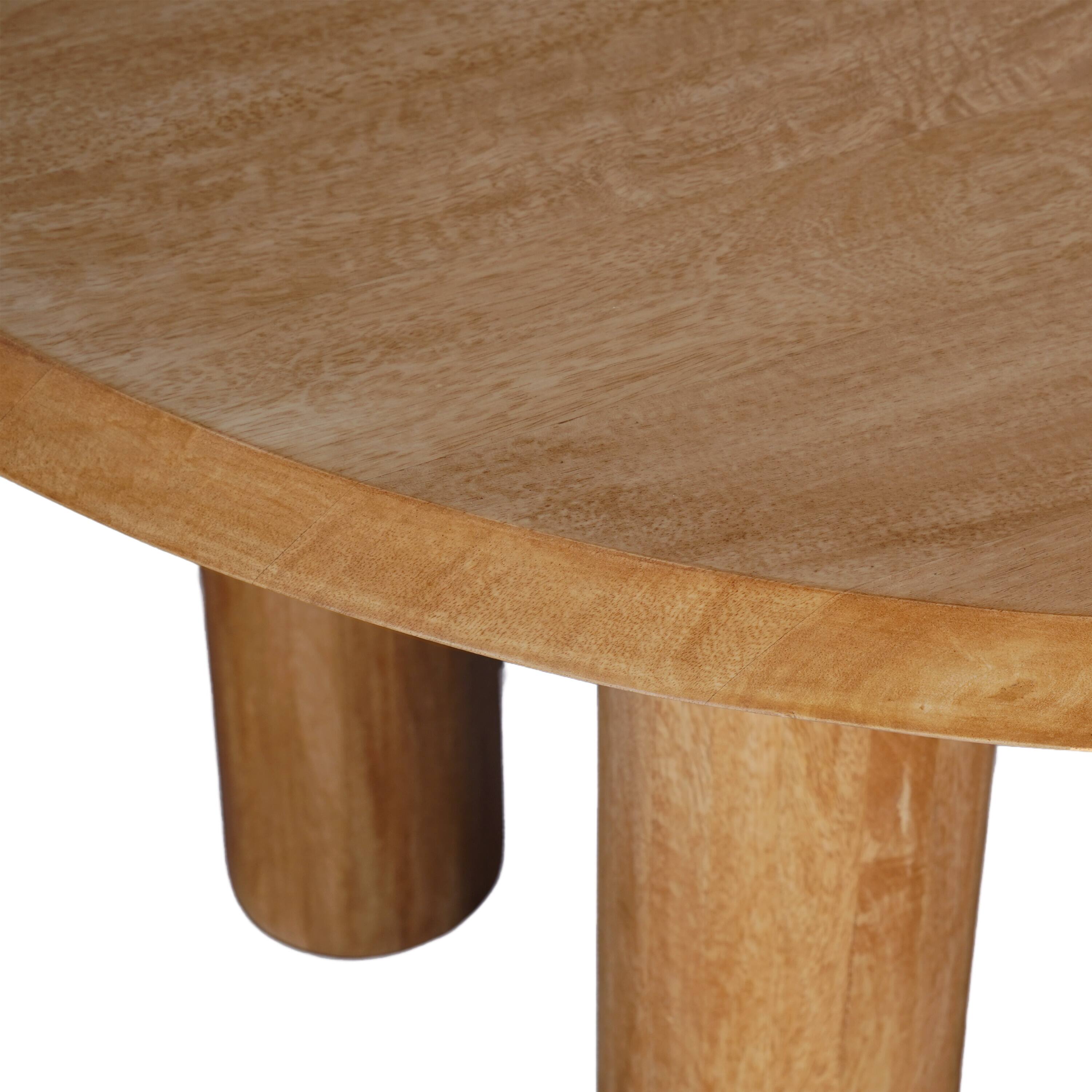 Alt View 3. Manhattan Lane - Dining Table, 48 Inch Round Top, 4 Column Pillar Legs - Natural Brown.