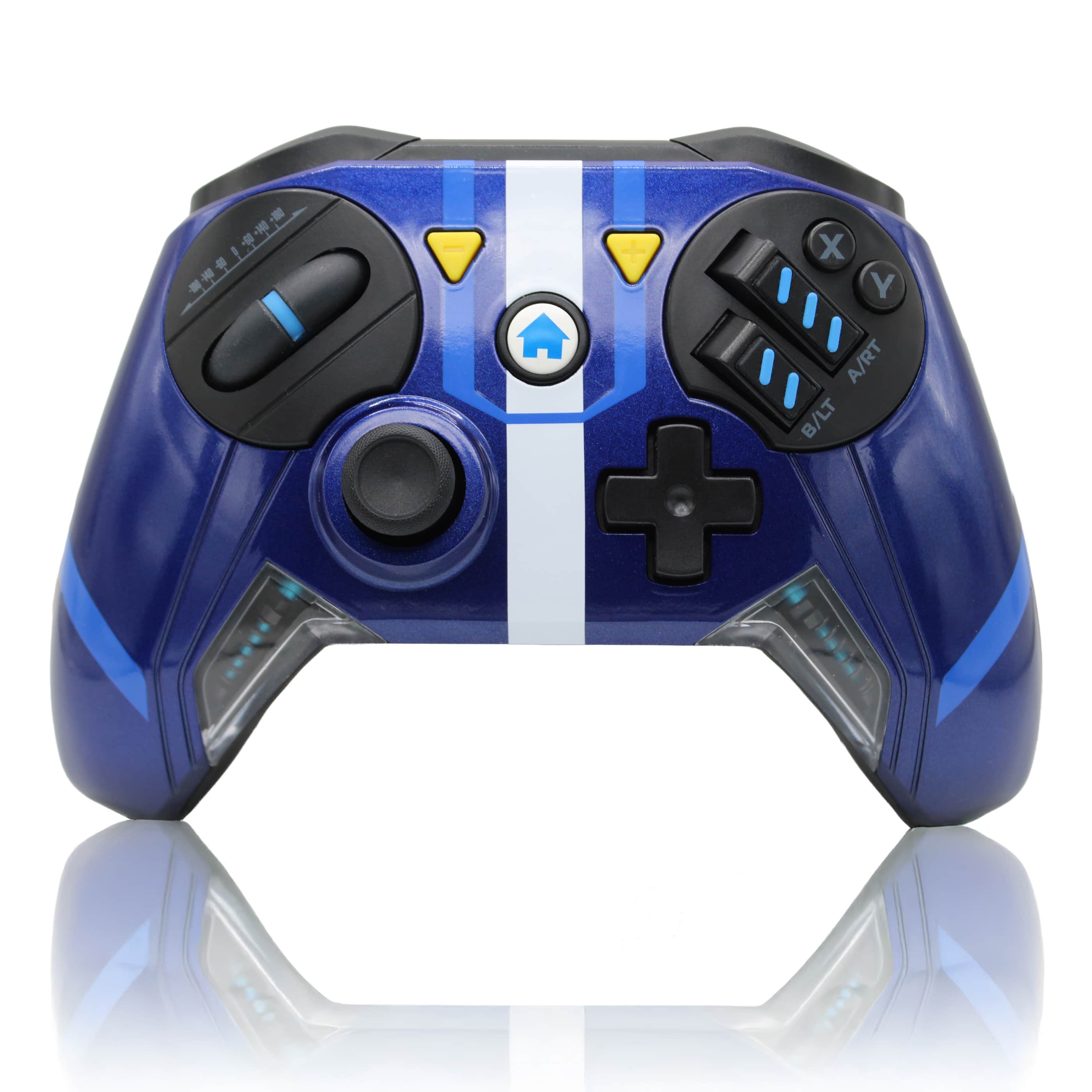 Ghost Gear - Wireless Racing Controller for PC, Steam Deck, Switch 2, iPhone & iPad – Pressure-Control Pedals – Blue/Red - Blue Red