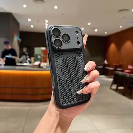 Front. UUCOVER - Magnetic Case for Apple iPhone 17 Pro with Camera Lens Protector Cover, Compatible with MagSafe, Heat Dissipation Shell - Black.
