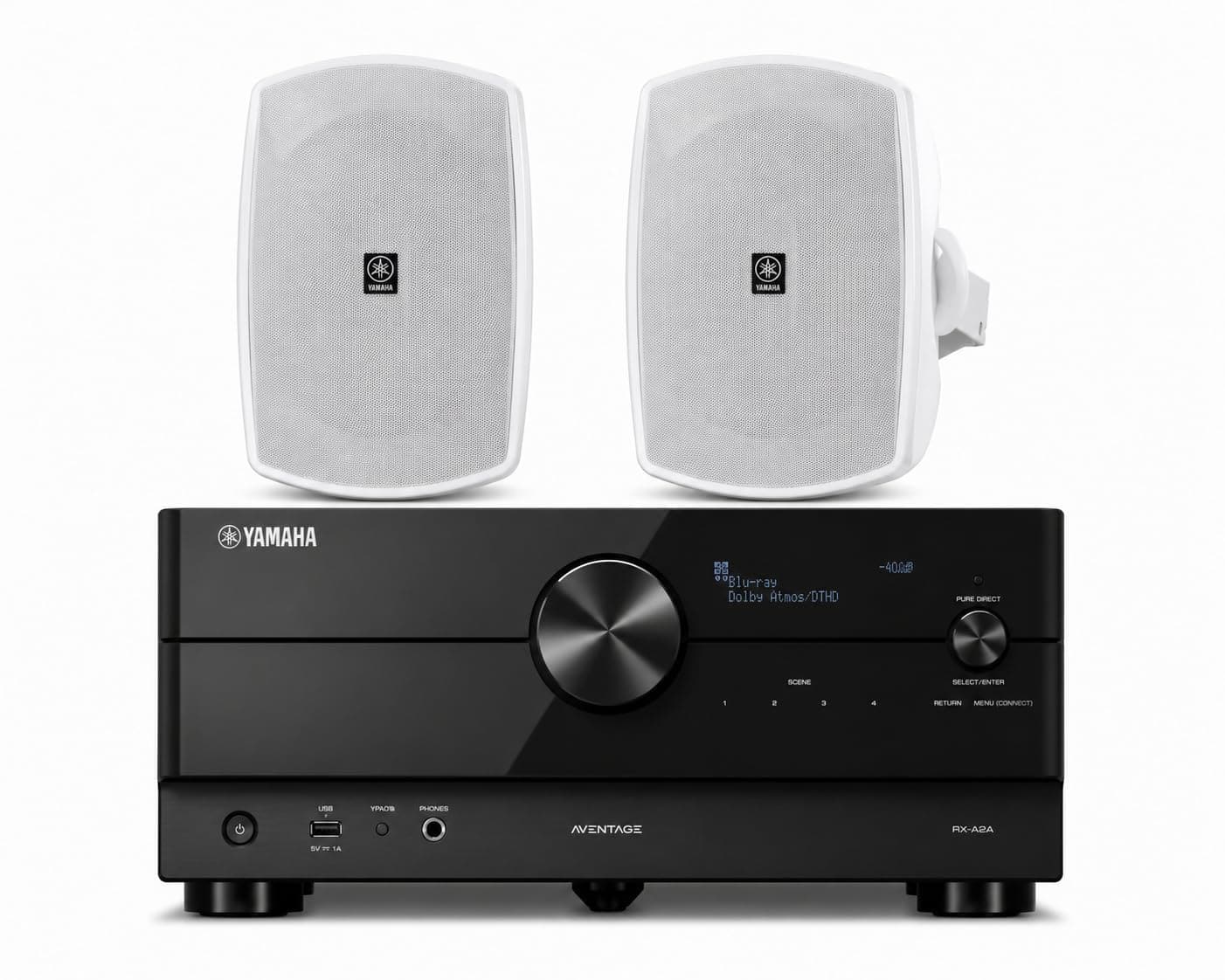 Yamaha - RX-A2A 7.2-Channel 8K AV Receiver Speaker Bundle - Black