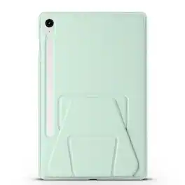 Dteck - Slim Faux Leather Case for Samsung Galaxy Tab S10 FE / S10 / S9 / S9 FE,Soft Silicone Bumper Shell with Foldable Stand - Green