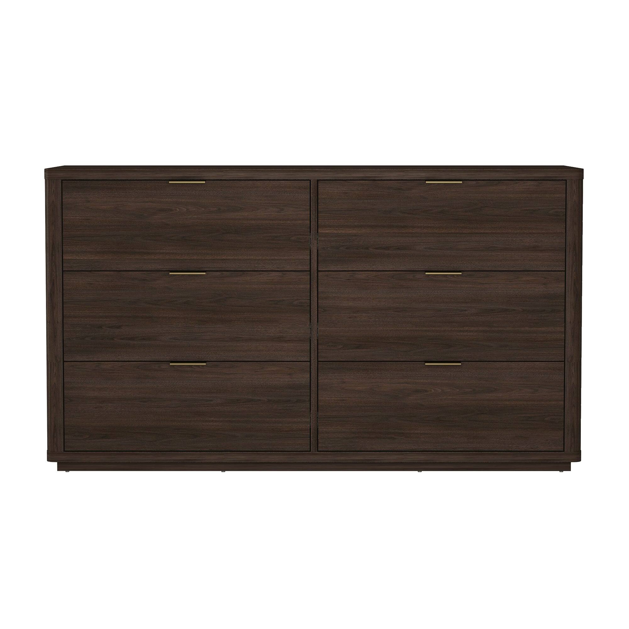 Front. Manhattan Comfort - Evalyn Modern 60" Dresser - Brown.