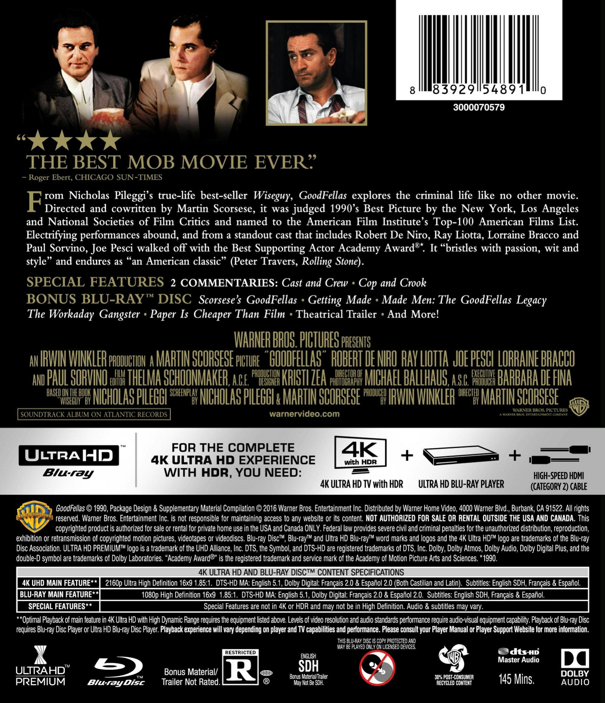 Back. Goodfellas (4K Ultra HD + Blu-ray) [UHD].
