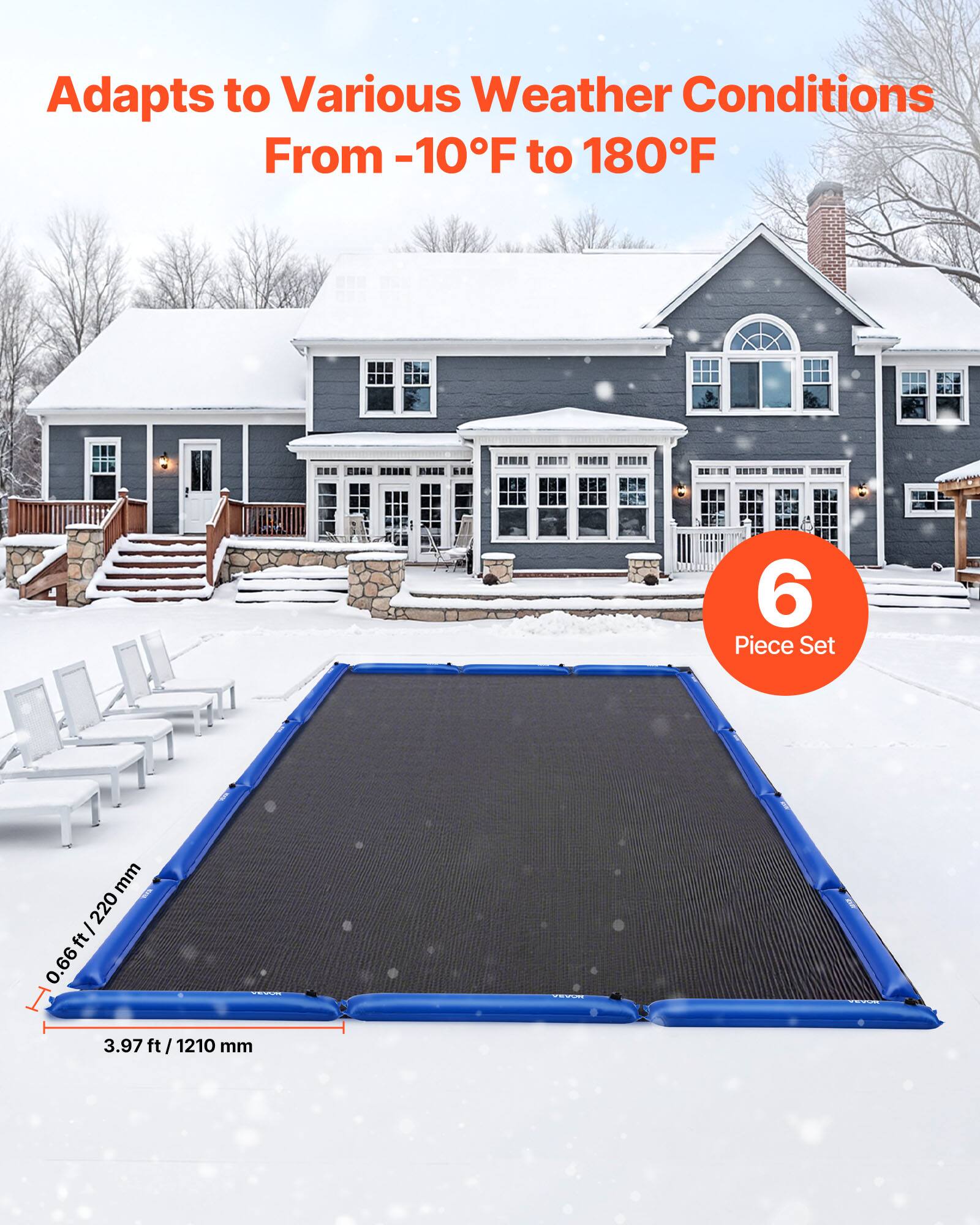 Adapts to Various Weather Conditions  
From -10°F to 180°F  

6 Piece Set  

0.66 ft / 220 mm  
3.97 ft / 1210 mm