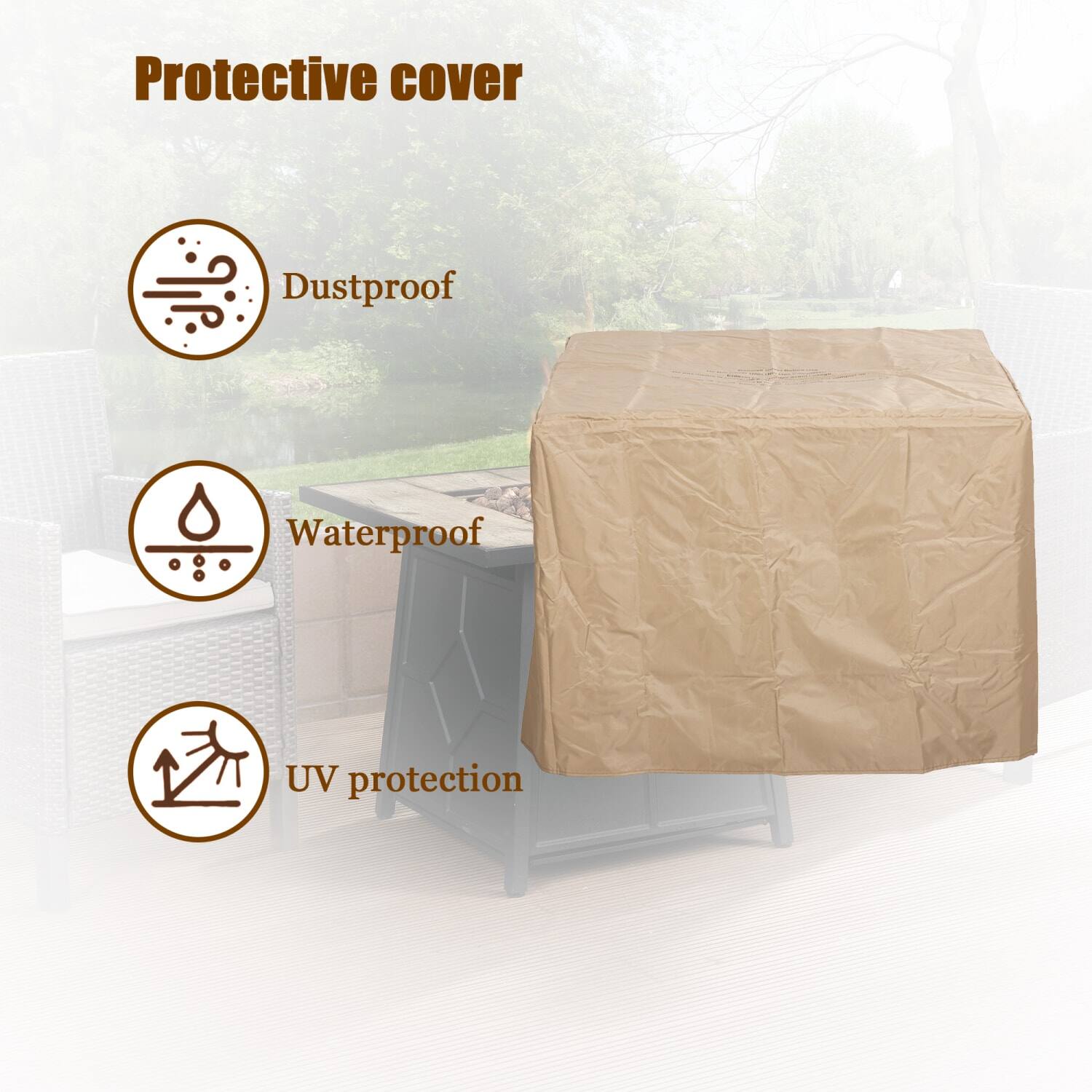 Protective cover

- Dustproof
- Waterproof
- UV protection