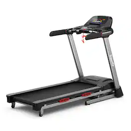 Pefilos - 4.75 HP Folding Treadmill with Auto Incline and 20 Preset Programs- Home Fitness Equipment for Walking & Running - Black