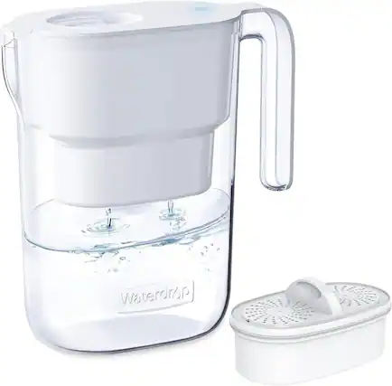 Front. Waterdrop - Waterdrop WD-PT-05W Water Filter Pitcher with 1 Filter, 5X Times Lifetime - White.