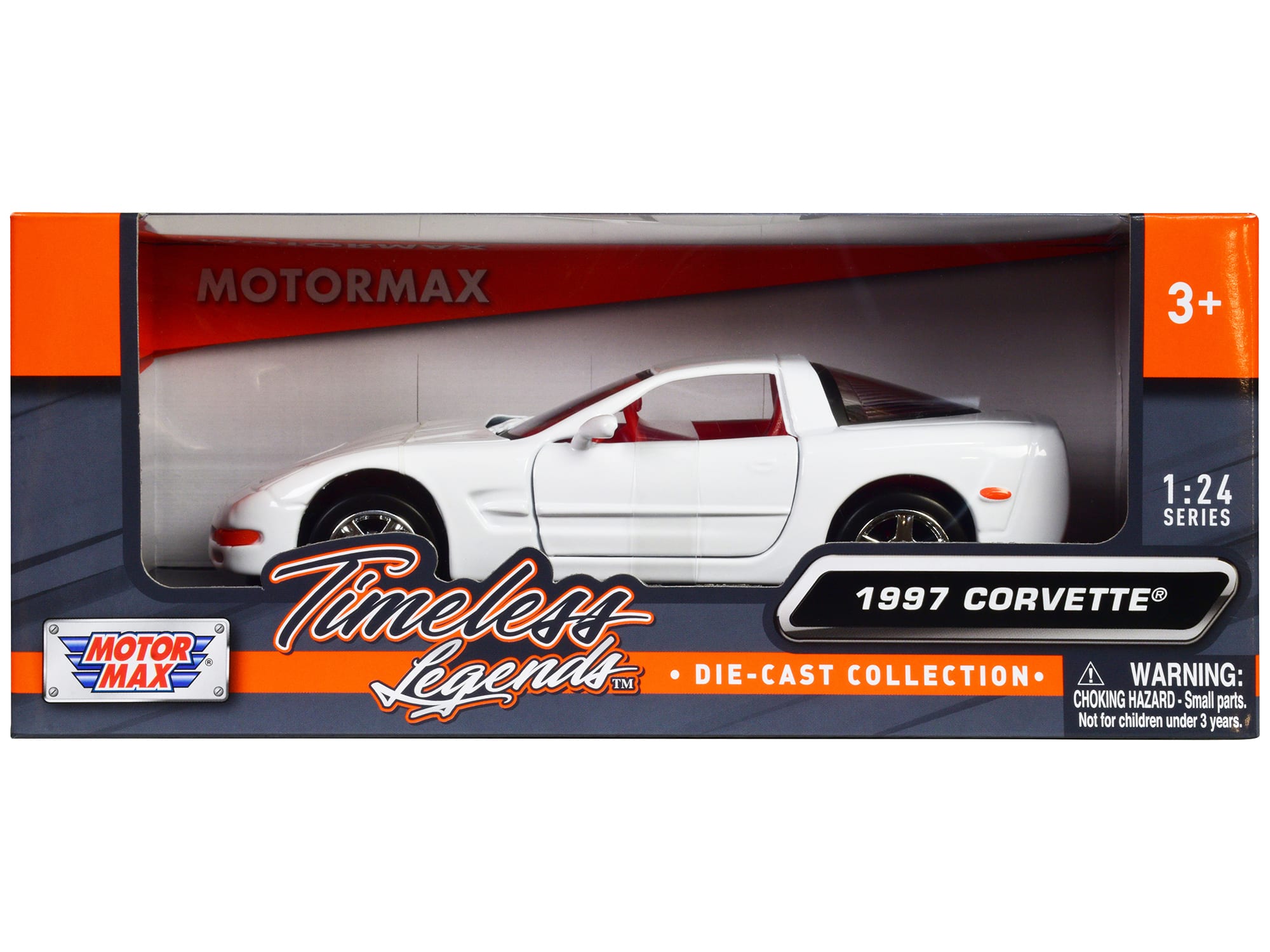 "1997 Chevrolet Corvette C5 Coupe White with Red Interior ""Timeless Legends"" Series 1/24 Diecast Model Car by Motormax" price history on PriceWatchPro