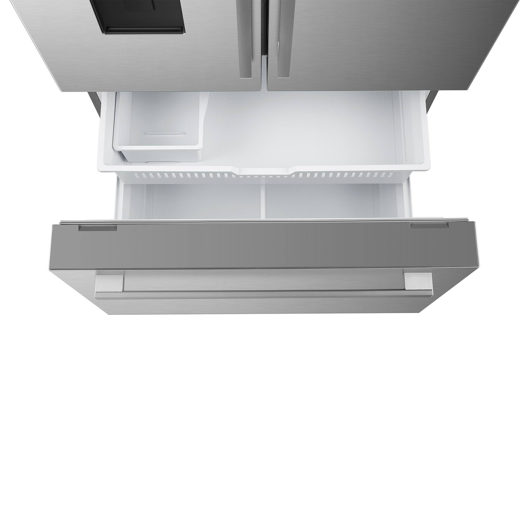 Alt View 3. COSMO - COS-FDR223GWSS 22.4 cu. ft. 3-Door French Door Refrigerator with Water Dispenser and Automatic Ice Maker - Stainless Steel.