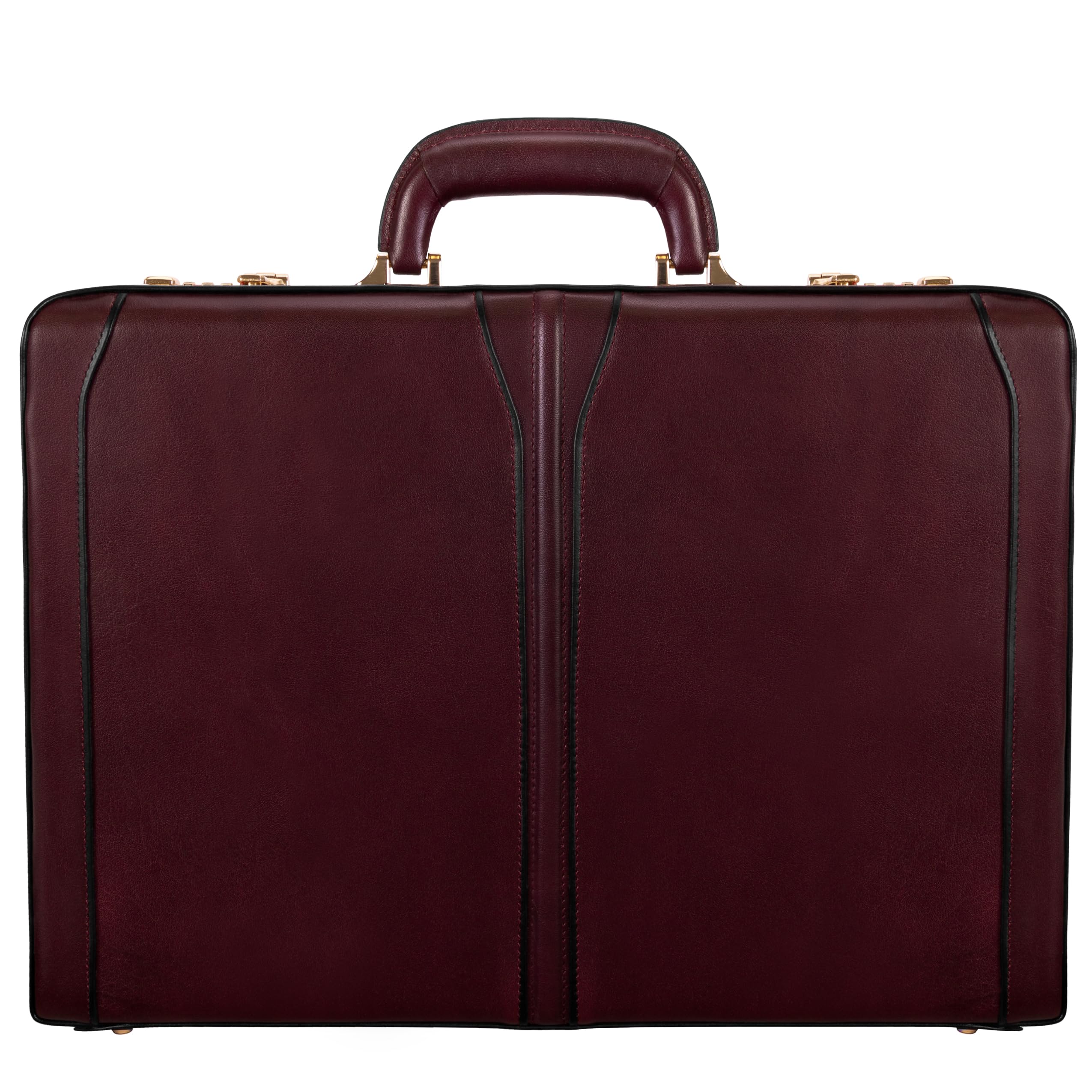 Alt View 2. McKleinUSA - Leather Laptop Tablet Briefcase Attache Business Slim 3-Digit Combination Lock Top Handle Protective Feet - Burgundy.