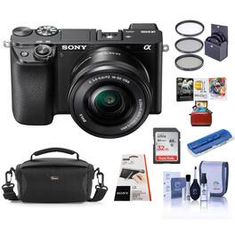 Bundle - Sony - Alpha a6100 Camera w/16-50mm Lens, w/32GB Card,Filter Kit,Mac Software