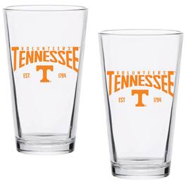 Indigo Falls - Tennessee Volunteers Two-Pack 16oz. Established Pint Glass Set - Multicolor