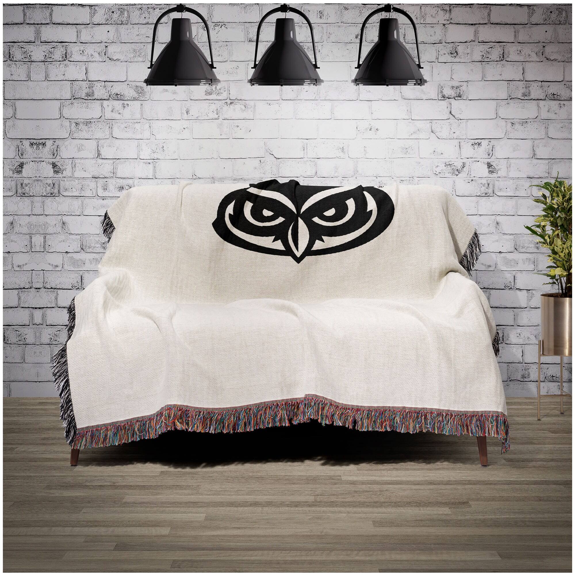 Alt View 1. Chad & Jake - Florida Atlantic Owls Woven Blanket - White.