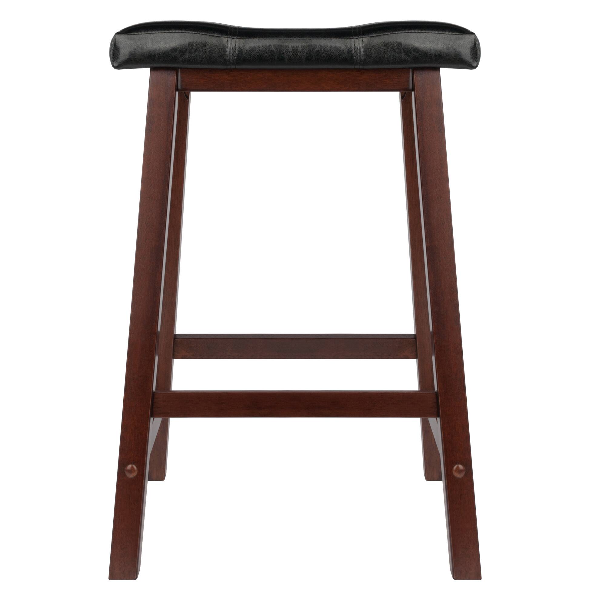 Winsome Wood Mona Cushion Saddle Seat Counter Stool Walnut/Black - Best Buy