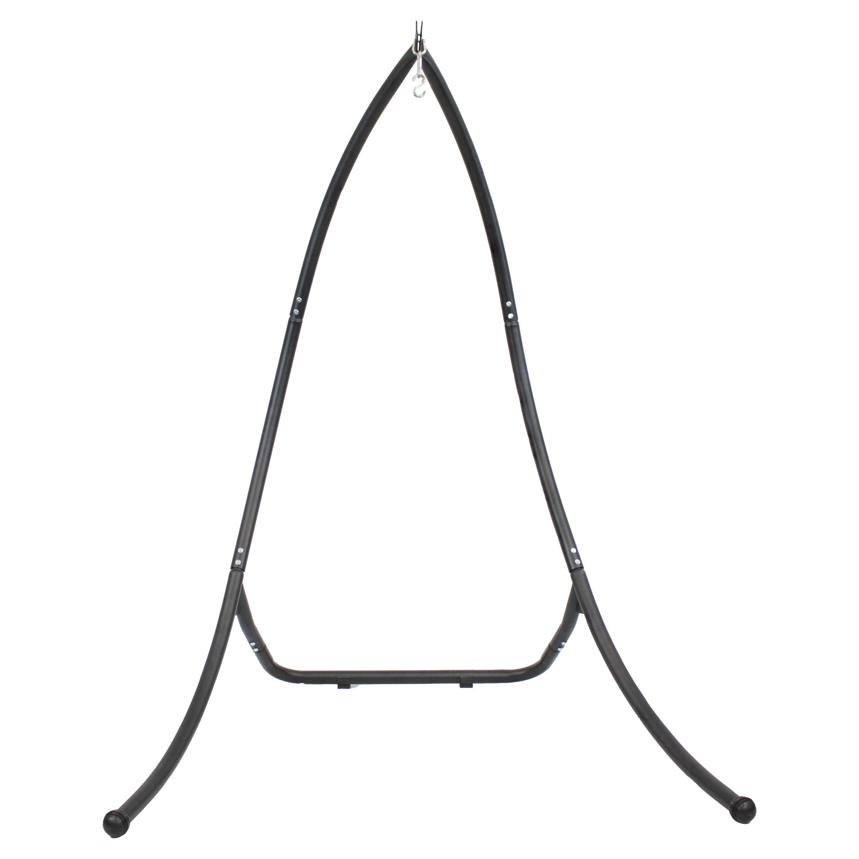 Alt View 9. Sunnydaze - Curved Steel Hanging Hammock Chair Stand - 84" - Black.