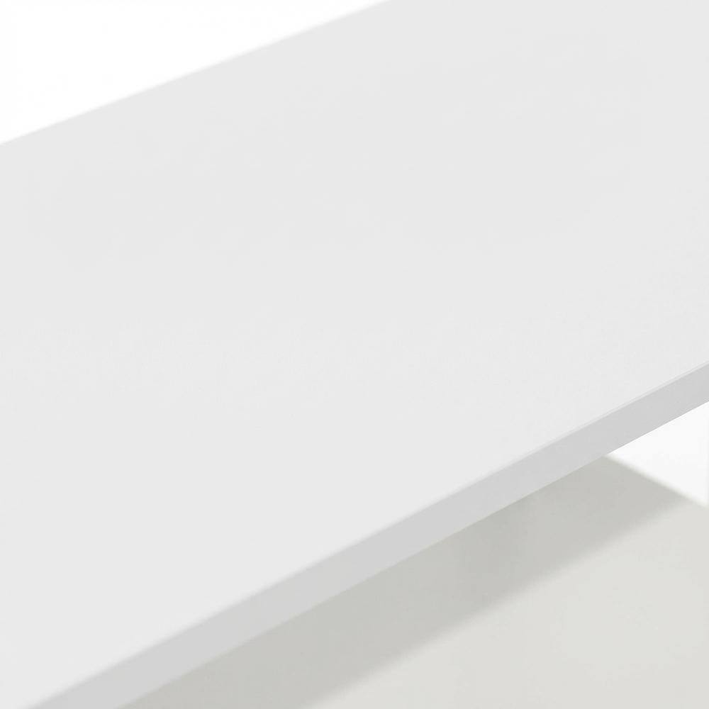 Alt View 4. FurniFact - White 3-Tier TV Stand with Spacious Shelving and Durable Wood Finish - White.