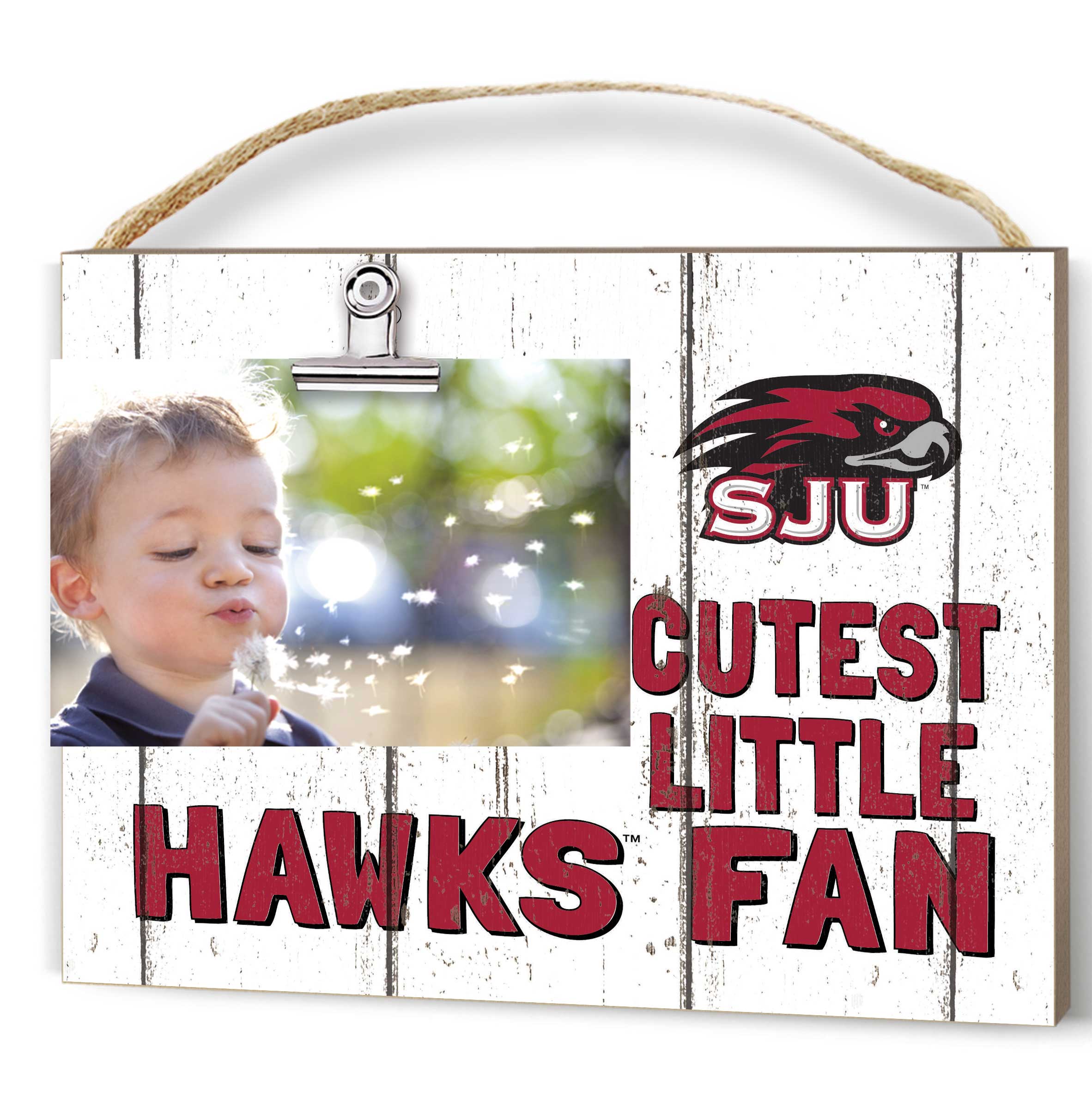 White Saint Joseph's Hawks 8'' x 10'' Cutest Little Weathered Logo Clip Photo Frame