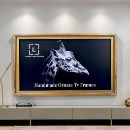 LAREDO FRAME FACTORY - 75 inch Handmade Tv frame for Samsung The Frame tv and Frame Pro Model - BRUSHED GOLD