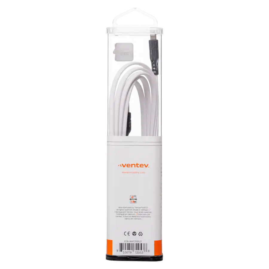 Foot Tangle Ventev Flat USB A to Apple Lightning High Speed Tangle Free 6 Foot ...