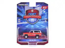 Greenlight - 1987 GMC Jimmy "FDNY Medical Equipment Unit" Red/White "First Responders" Series 2 1/64 - Red and White