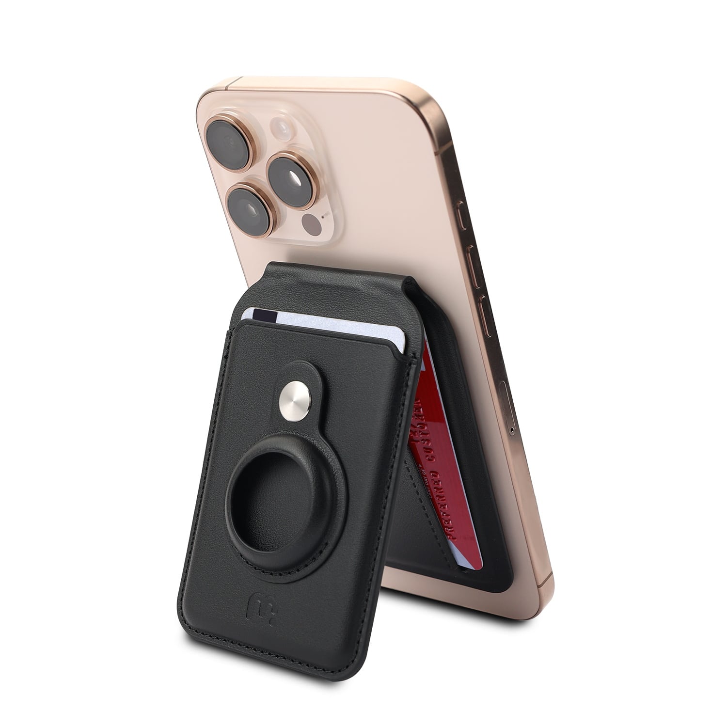 Front. Mybat Pro - MyBat Pro MagStash Folio MagSafe Wallet + AirTag Case - Black - Black.