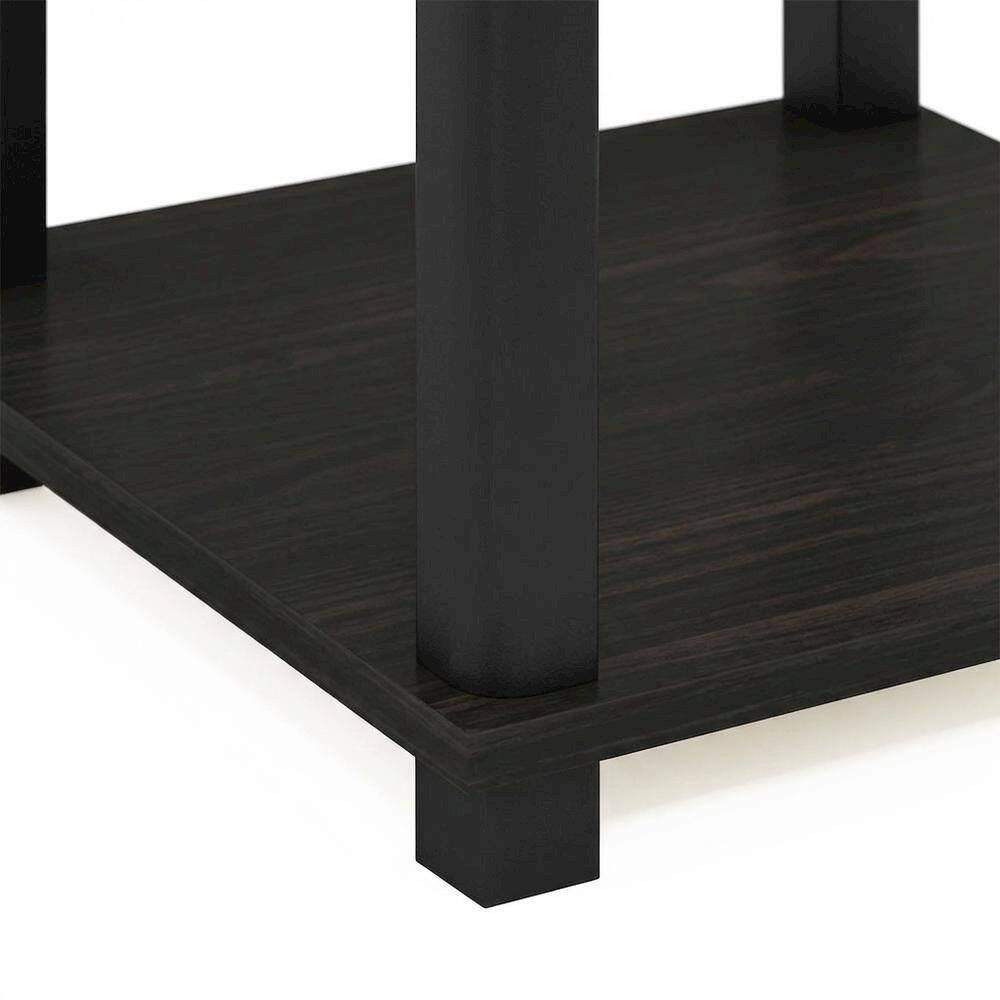 Alt View 1. FurniFact - FurniFact End Side Table, Open Shelf, Quality Build - Espresso - Espresso/Black.