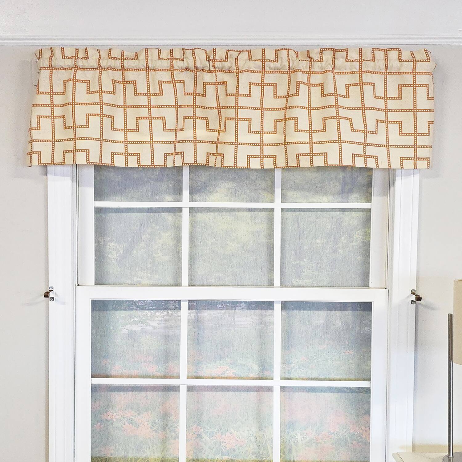 Angle. RLF Home - RLF Home 100% Cotton High Quality Torres Tailored Window Valance with 1.5" Rod Pocket 50" W X 12" L Cream - Cream.