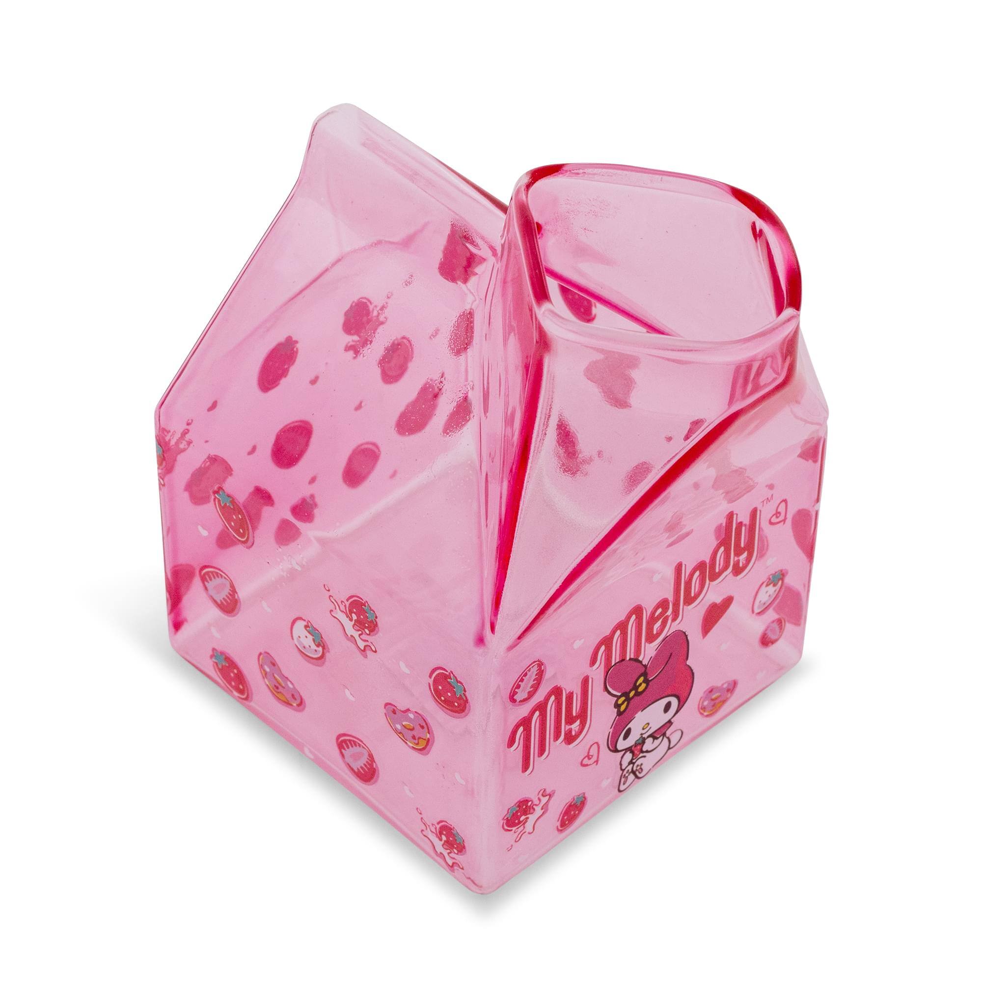 Alt View 2. Silver Buffalo - Sanrio My Melody Strawberry Glass Milk Carton | Holds 12 Ounces - Multi-Colored.