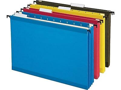 Alt View 1. Pendaflex - SureHook Reinforced Extra Capacity Hanging File Folders, Letter Size, 4/Pack - Assorted Colors.
