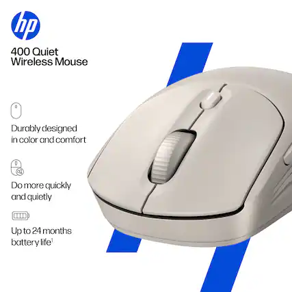 hp 400 Quiet Wireless Mouse
- Durable design in color and comfort
- Do more quickly and quietly
- Up to 24 months battery life
