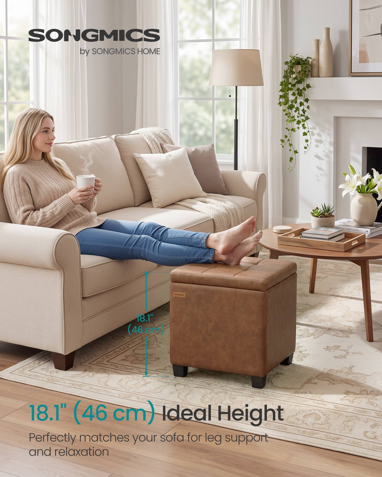 SONGMICS by SONGMICS HOME

18.1" (46 cm) Ideal Height
Perfectly matches your sofa for leg support and relaxation