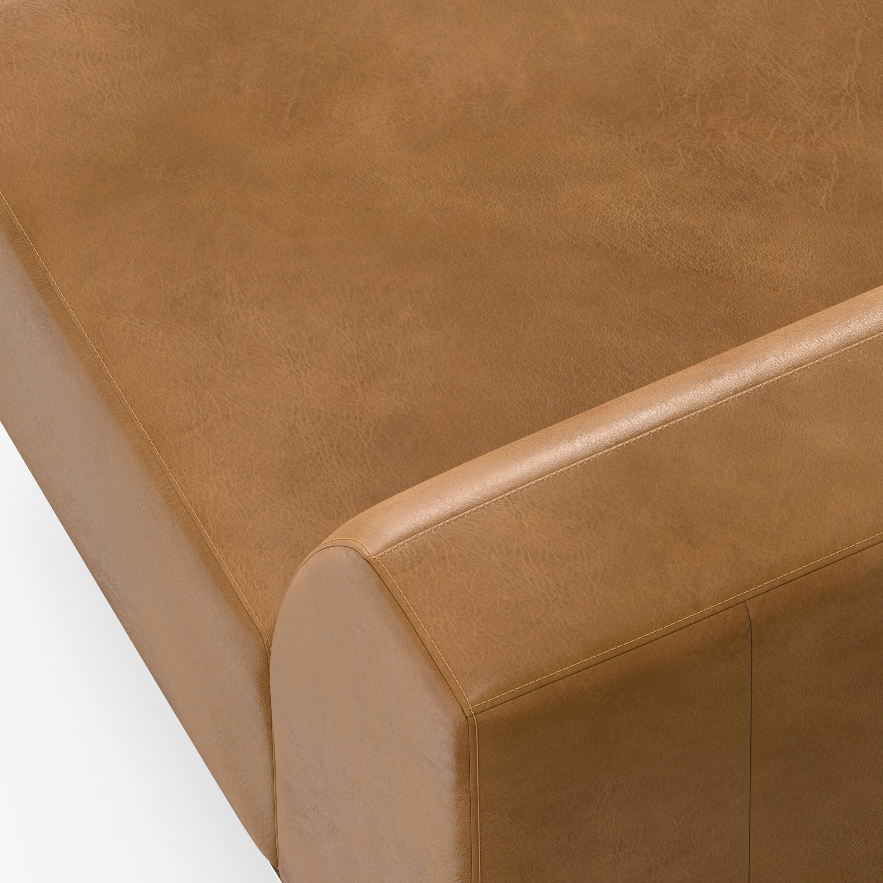 Alt View 5. Simpli Home - Rex Left-Arm Sofa Module in Genuine Leather - Sienna.